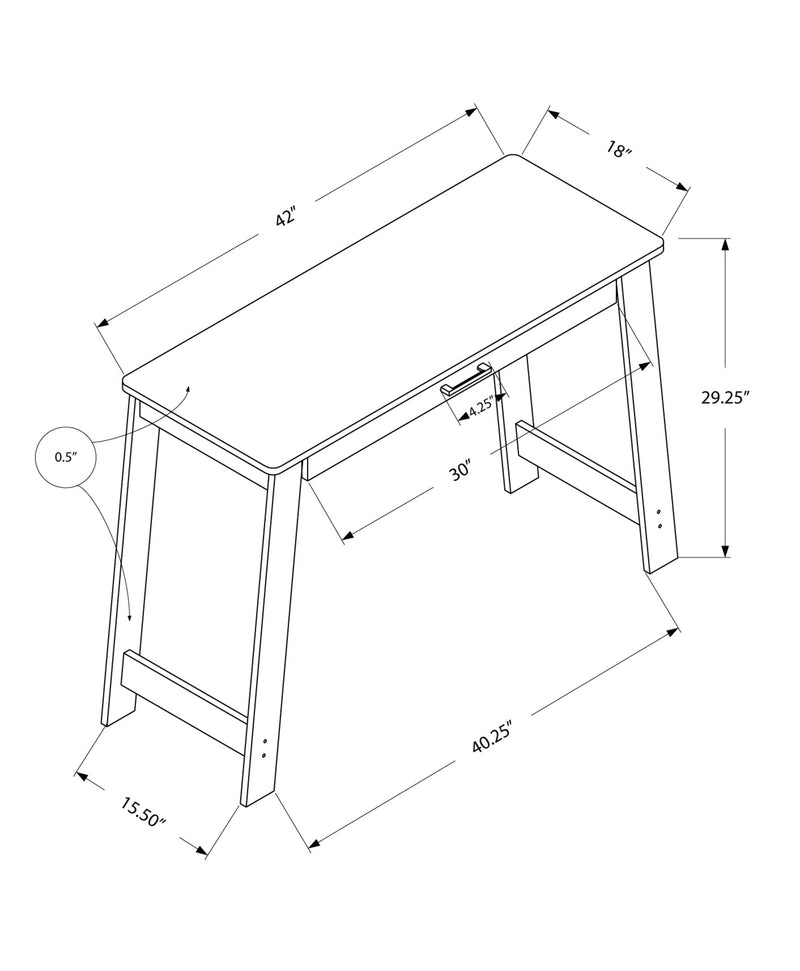 Computer Desk - 42"L / Cappuccino With A Storage Drawer - I 7190