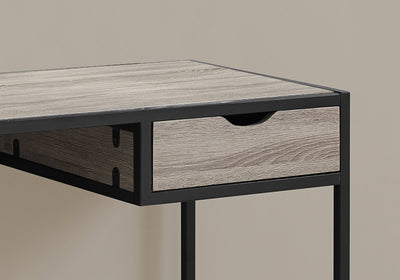 Computer Desk - 42"L / Dark Taupe / Black Metal - I 7221