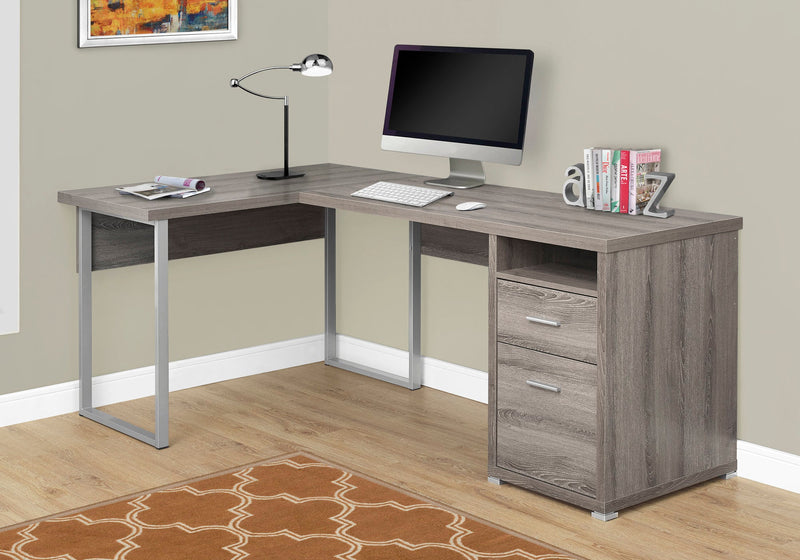 Computer Desk - 80"L / Dark Taupe Left Or Right Facing - I 7255