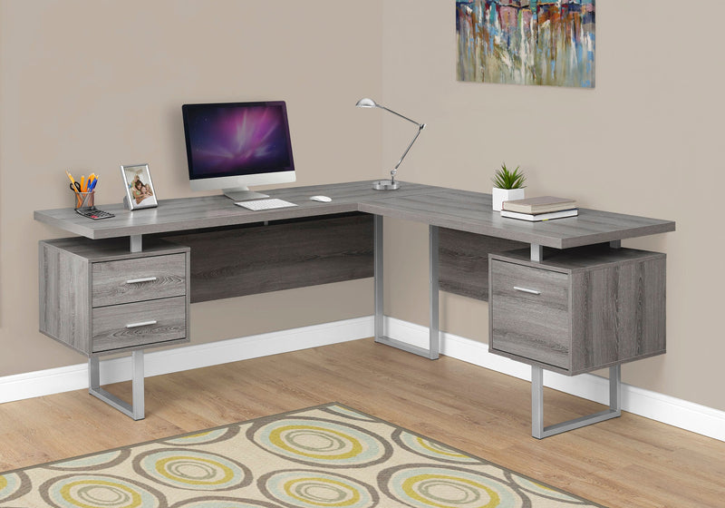 Computer Desk - 70"L / Dark Taupe Left Or Right Facing - I 7304