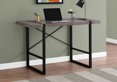 Computer Desk - 48"L / Dark Taupe / Black Metal - I 7310