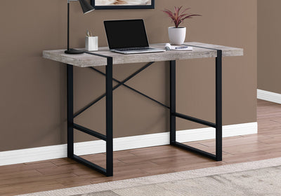 Computer Desk - 48"L / Taupe Reclaimed Wood / Black Metal - I 7315