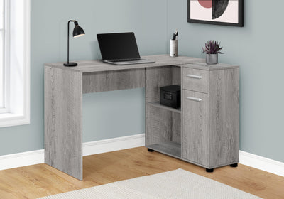 Computer Desk - 46"L / Industrial Grey / Storage Cabinet - I 7346