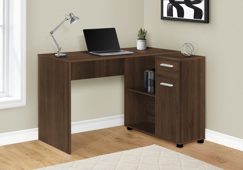 Computer Desk - 46"L / Dark Walnut / Storage Cabinet - I 7348