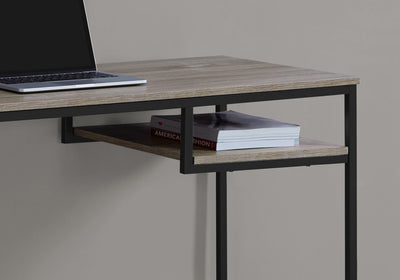 Computer Desk - 48"L / Dark Taupe / Black Metal - I 7370