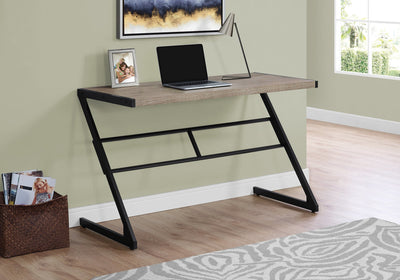 Computer Desk - 48"L / Dark Taupe / Black Metal - I 7373