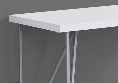 Computer Desk - 48"L / White / Silver Metal - I 7376