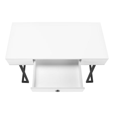 Computer Desk - 42"L / White / Black Metal - I 7385