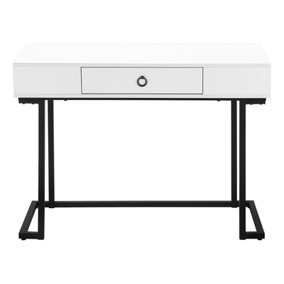 Computer Desk - 42"L / White / Black Metal - I 7385