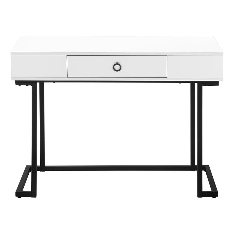 Computer Desk - 42"L / White / Black Metal - I 7385