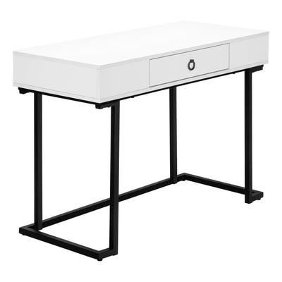 Computer Desk - 42"L / White / Black Metal - I 7385