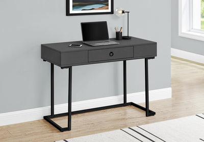 Computer Desk - 42"L / Modern Grey / Black Metal - I 7386