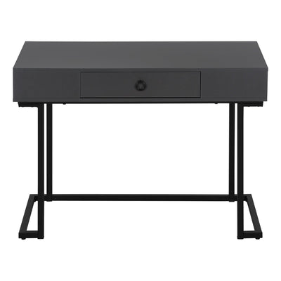 Computer Desk - 42"L / Modern Grey / Black Metal - I 7386