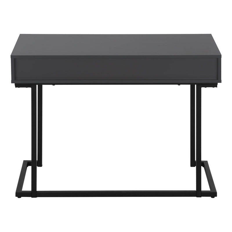 Computer Desk - 42"L / Modern Grey / Black Metal - I 7386