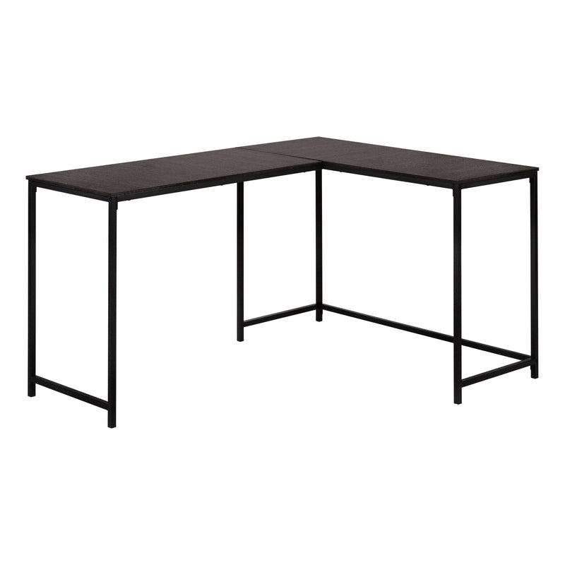 Computer Desk - 58"L / Espresso Top / Black Metal Corner - I 7390