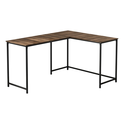 Computer Desk - 58"L/ Brown Reclaimed/ Black Metal Corner - I 7391