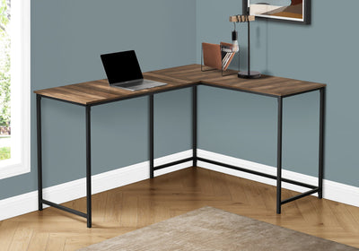 Computer Desk - 58"L/ Brown Reclaimed/ Black Metal Corner - I 7391