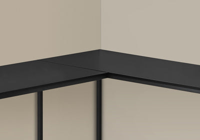 Computer Desk - 58"L / Black Top / Black Metal Corner - I 7394