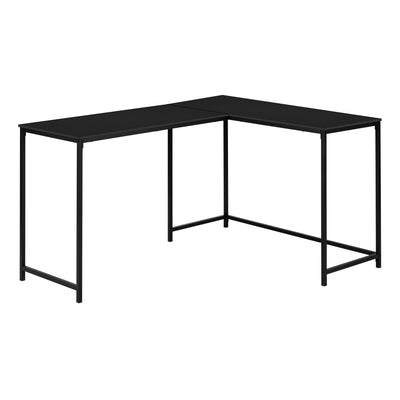 Computer Desk - 58"L / Black Top / Black Metal Corner - I 7394