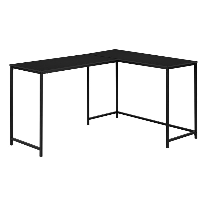 Computer Desk - 58"L / Black Top / Black Metal Corner - I 7394