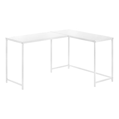 Computer Desk - 58"L / White Top / White Metal Corner - I 7395