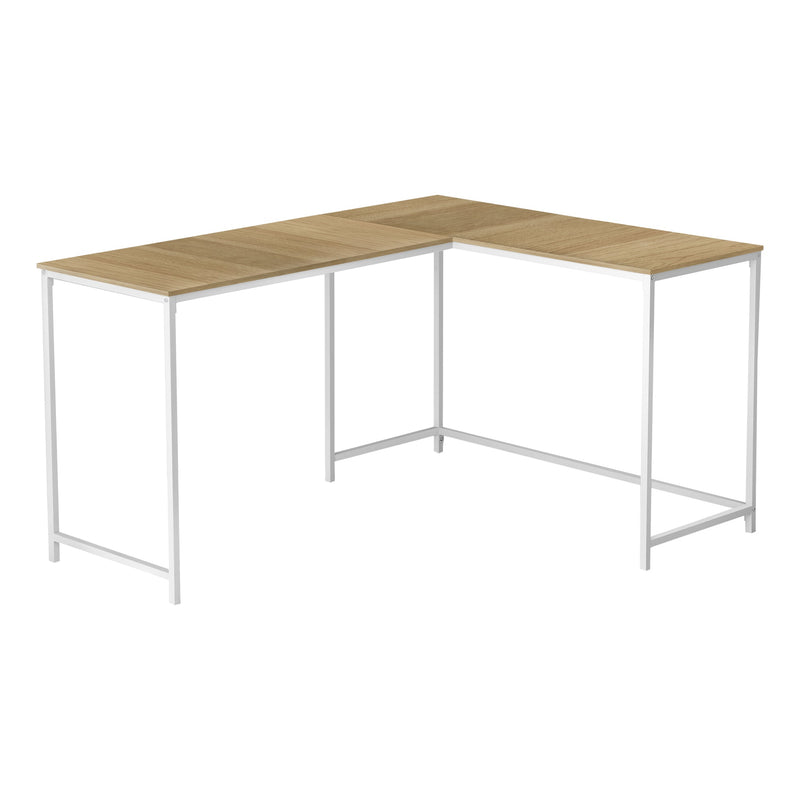 Computer Desk - 58"L / Natural / White Metal Corner - I 7397