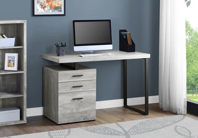 Computer Desk - 48"L / Grey Reclaimed Wood / Black Metal - I 7409