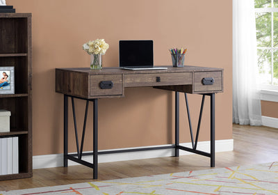 Computer Desk - 48"L / Brown Reclaimed Wood / Black Metal - I 7412