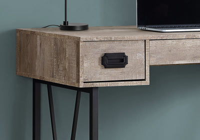 Computer Desk - 48"L / Taupe Reclaimed Wood / Black Metal - I 7414