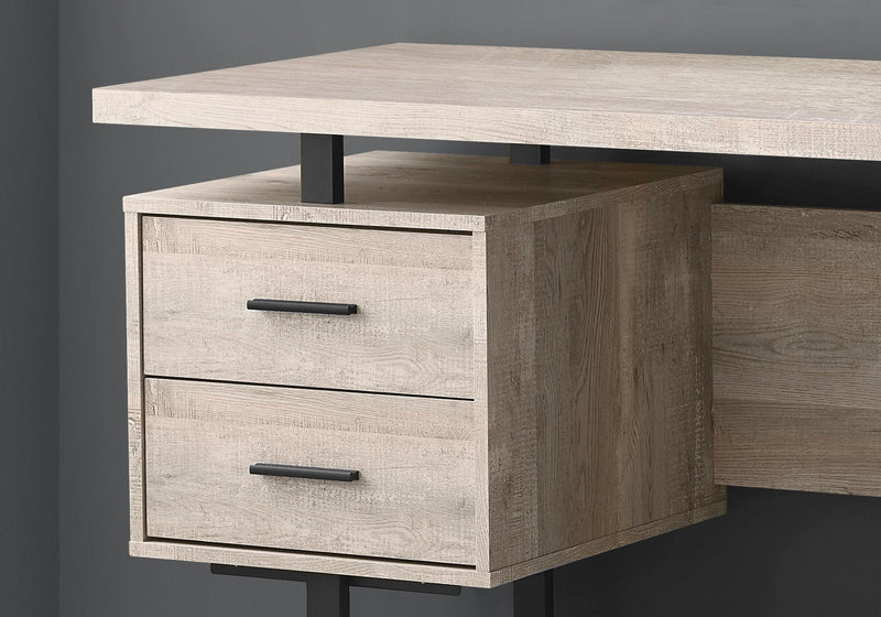 Computer Desk - 60"L / Taupe Reclaimed Wood / Black Metal - I 7418