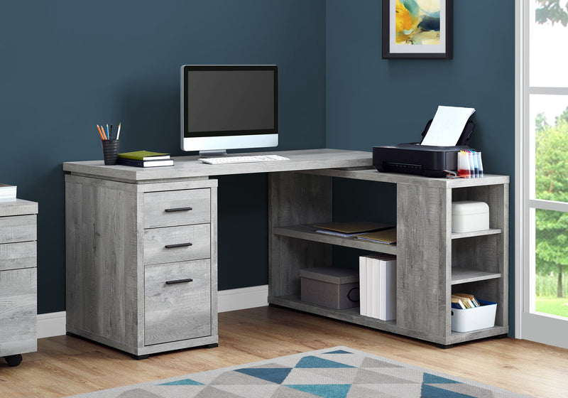 Computer Desk - Grey Reclaimed Wood L/R Facing Corner - I 7421