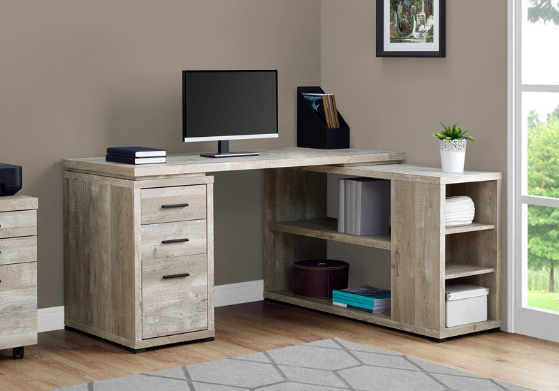 Computer Desk - Taupe Reclaimed Wood L/R Facing Corner - I 7422