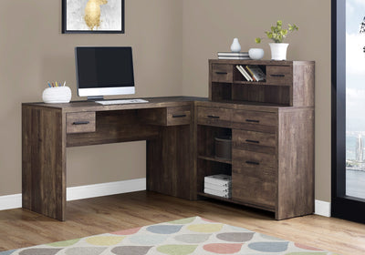 Computer Desk - Brown Reclaimed Wood L/R Facing Corner - I 7427