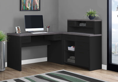 Computer Desk - Black / Grey Top Left/Right Facing Corner - I 7430