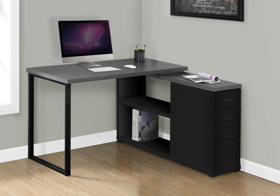 Computer Desk - Black / Grey Top Left/Right Facing Corner - I 7433