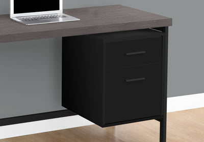 Computer Desk - 48"L / Black / Grey Top / Black Metal - I 7437