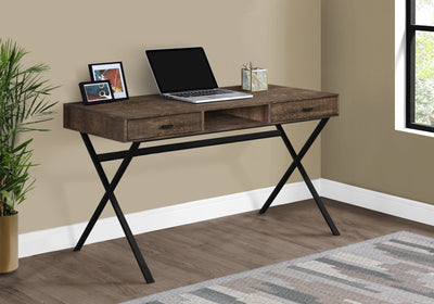 Computer Desk - 48"L / Brown Reclaimed Wood / Black Metal - I 7447