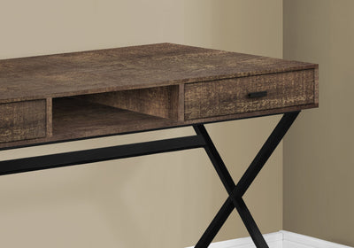 Computer Desk - 48"L / Brown Reclaimed Wood / Black Metal - I 7447