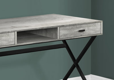 Computer Desk - 48"L / Grey Reclaimed Wood / Black Metal - I 7448