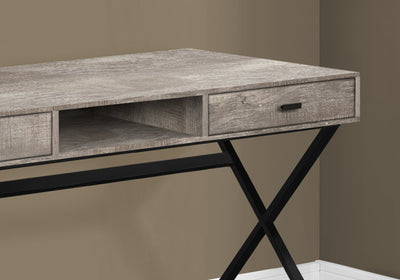 Computer Desk - 48"L / Taupe Reclaimed Wood / Black Metal - I 7449