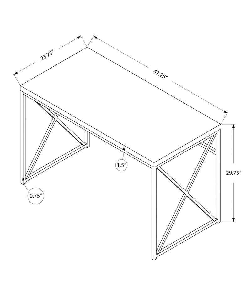 48"L Computer Desk w/ Black Metal Base - I 7450