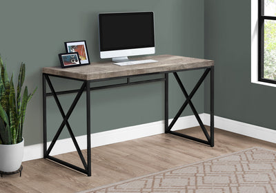 Computer Desk - 48"L / Taupe Reclaimed Wood / Black Metal - I 7452