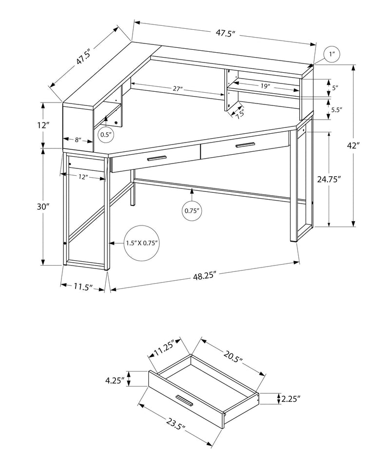 Computer Desk w/ Bookcase - Espresso Finish - I 7512