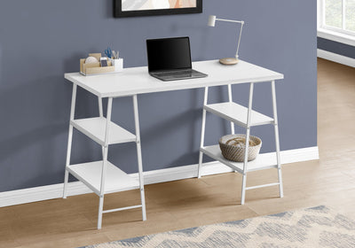 Computer Desk - 48"L / White / White Metal - I 7521