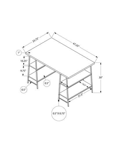 Computer Desk - 48"L / White / White Metal - I 7521