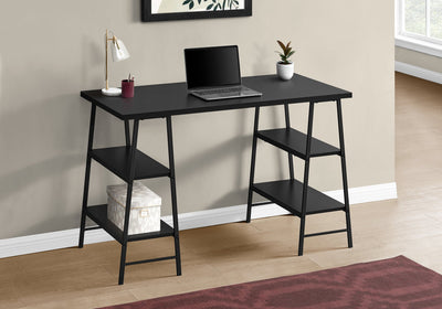 Computer Desk - 48"L / Black / Black Metal - I 7522