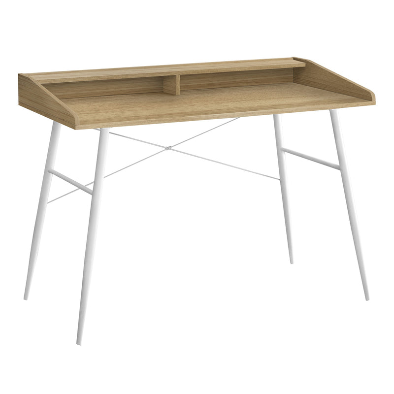 Computer Desk - 48"L / Natural / White Metal - I 7534