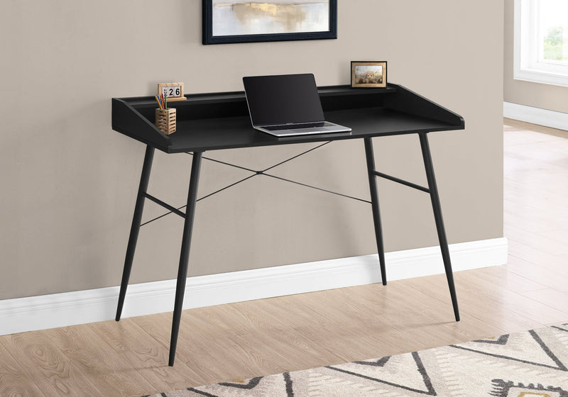 Computer Desk - 48"L / Black / Black Metal - I 7537