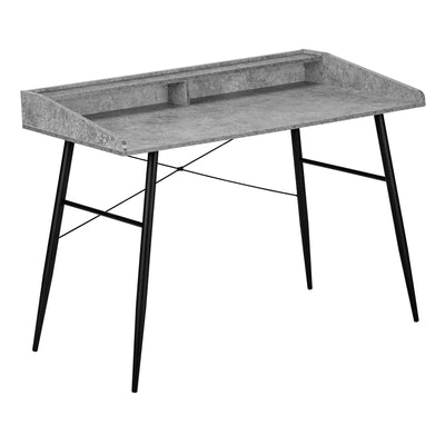 Computer Desk - 48"L / Grey Stone-Look / Black Metal - I 7540