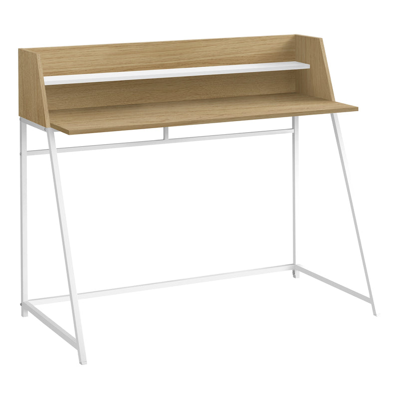 Computer Desk - 48"L / Natural / White Metal - I 7543